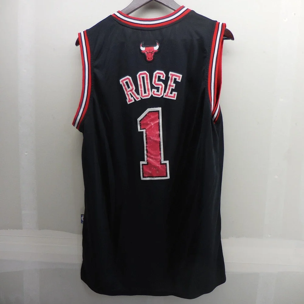 Adidas Chicago Bulls Derrick Rose 1 NBA Jersey Black Mens Large G24823
